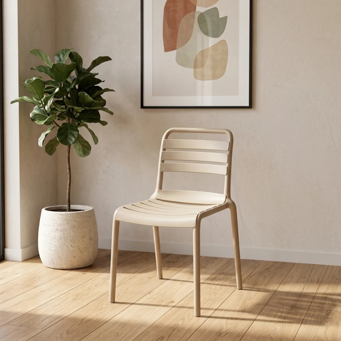 Stylish Plastic Patio Chair with Comfortable Backrest