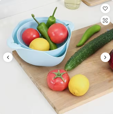 Double-Layer Spinning Kitchen Sink, Food Grade Salad Faucet Colander