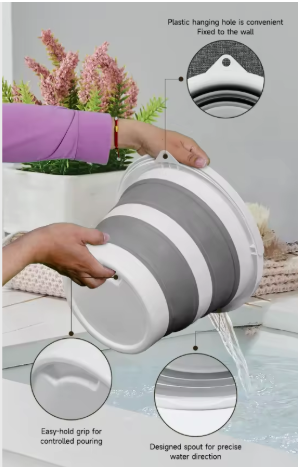 SPACE SAVING Multi Purpose Collapsible Eco-Friendly Plastic Water Storage Bucket