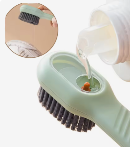 Multifunctional Press Out Liquid Soap Brush For Clothes & Shoe Cleaning