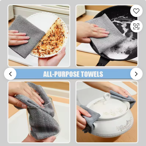Multi-Purpose Woven Microfiber Cleaning Cloth Disposable, Reusable And Washable Ultra Absorbent Dishcloth