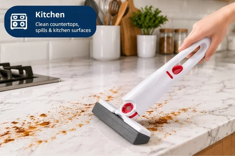 Multipurpose Mini Squeeze Folding Dry/Wet Cleaning Sponge Mop