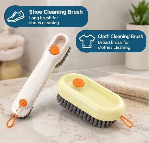 Multifunctional Press Out Liquid Soap Brush For Clothes & Shoe Cleaning