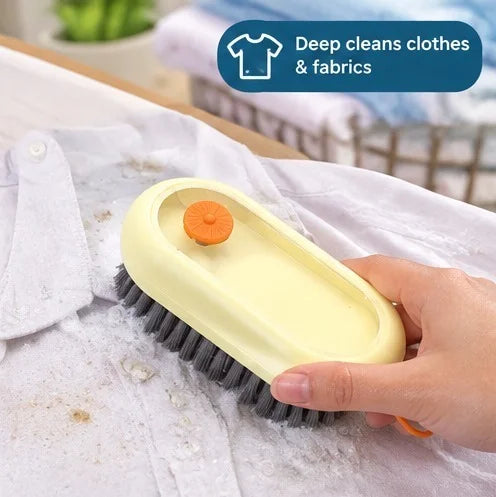 Multifunctional Press Out Liquid Soap Brush For Clothes & Shoe Cleaning