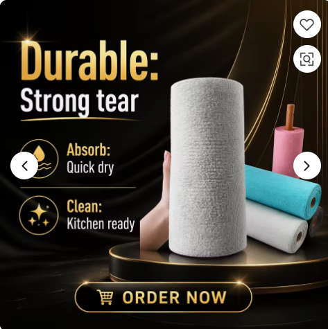 Multi-Purpose Woven Microfiber Cleaning Cloth Disposable, Reusable And Washable Ultra Absorbent Dishcloth